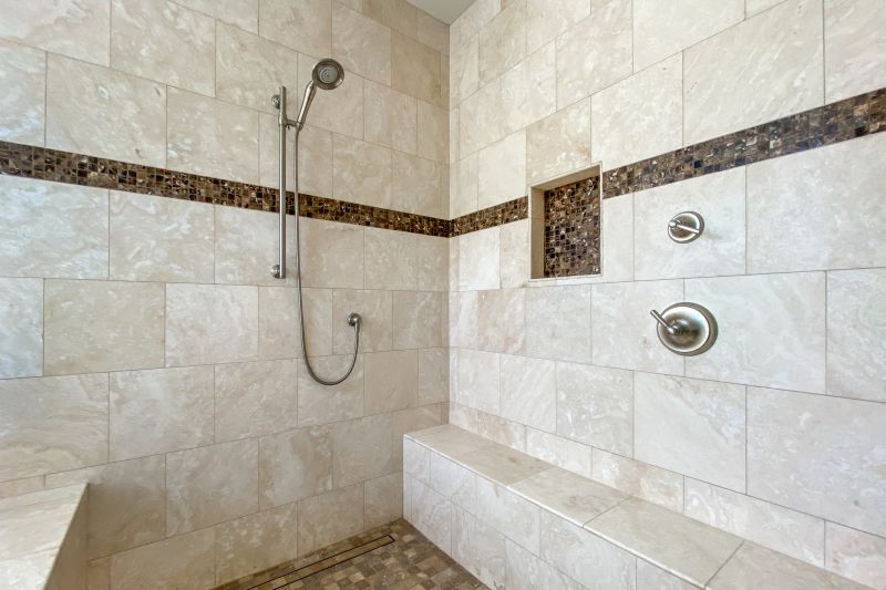Tiled Shower with Built-in Bench